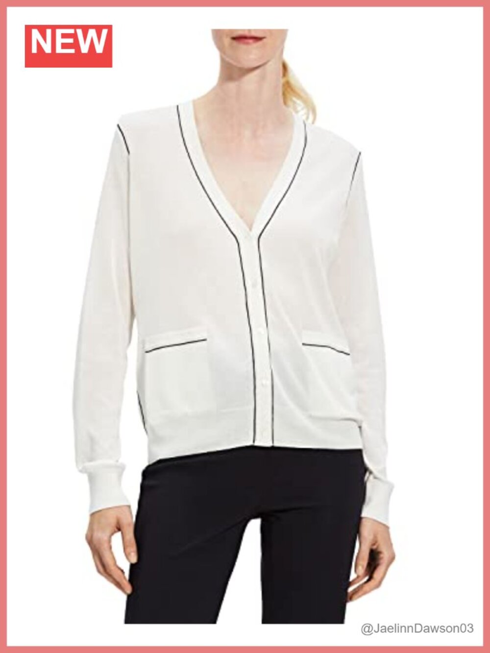 Fine Washable Silk Crew Neck Cardigan Button Front Long Sleeve
